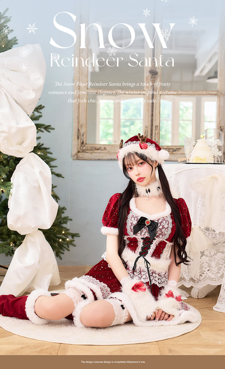 【予約-11月下旬頃より順次発送予定】【中村里砂着用】スノーフルールトナカイサンタ《クリスマスコスプレ10点セット》【Malymoon/マリームーン】【CS25053】