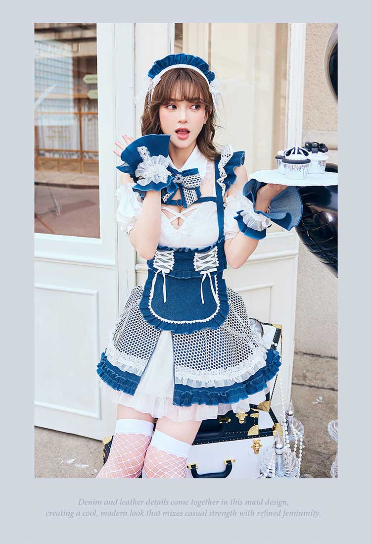 【予約-2月下旬頃より順次発送予定】レザーエッジデニムメイド《オリジナルコスプレ12点セット》【Malymoon/マリームーン】【CS25214】