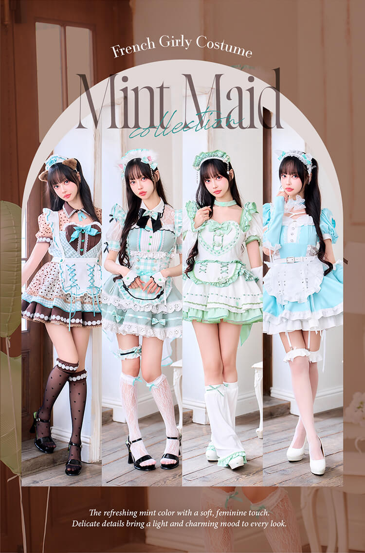 【予約】【中村里砂着用】《mint》フレンチガーリーメイド＆キャット【Malymoon/マリームーン】【CS25132】【CS25165】【CS25224】【CS26041】