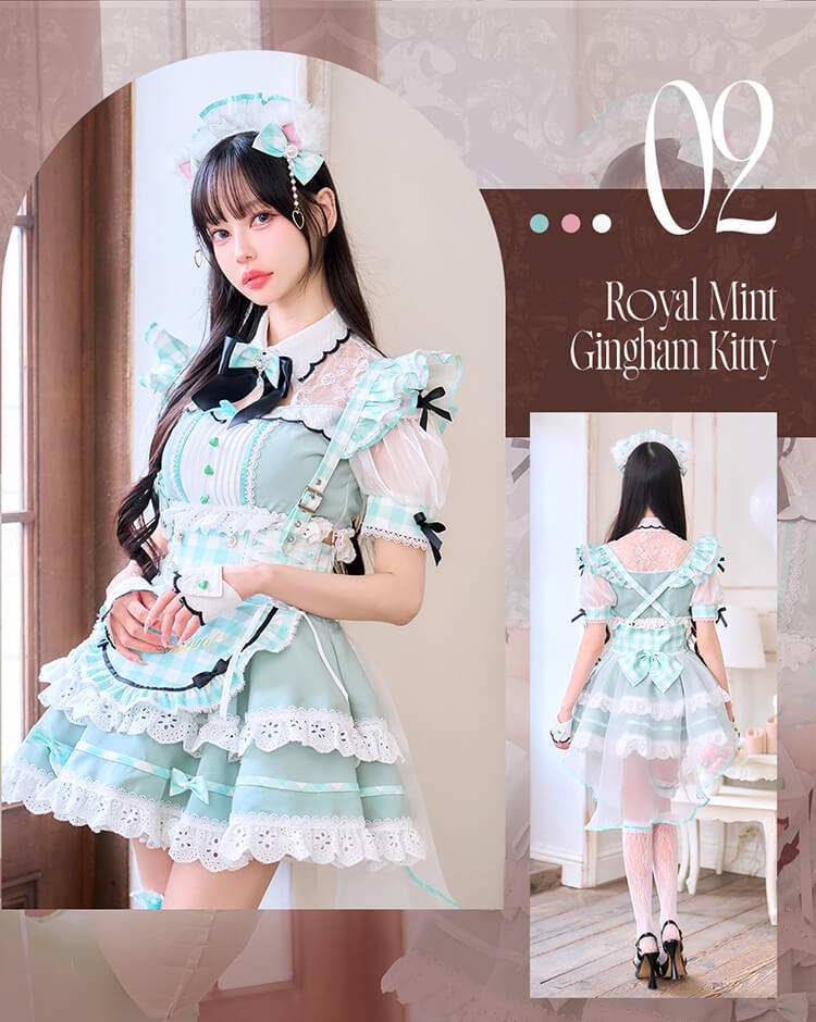 【予約】【中村里砂着用】《mint》フレンチガーリーメイド＆キャット【Malymoon/マリームーン】【CS25132】【CS25165】【CS25224】【CS26041】