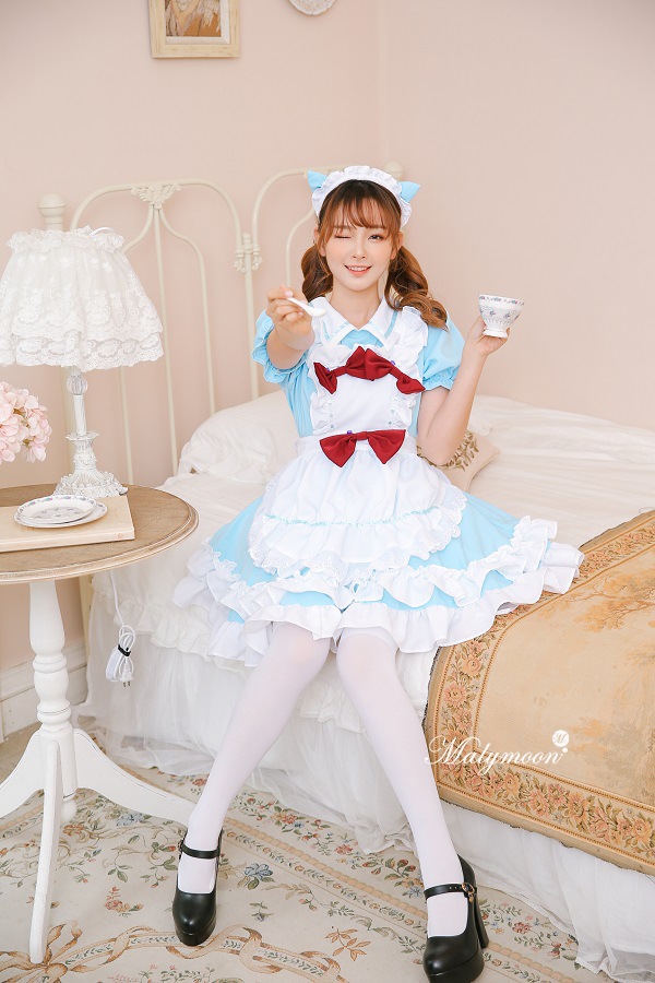 【取り寄せ】【レビュー投稿で白ニーハイプレゼント】完全受注オーダー高級メイド服《かわいいコスプレ3点セット》【odr8136】
