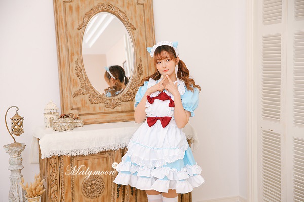 【取り寄せ】【レビュー投稿で白ニーハイプレゼント】完全受注オーダー高級メイド服《かわいいコスプレ3点セット》【odr8136】