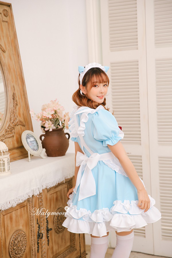 【取り寄せ】【レビュー投稿で白ニーハイプレゼント】完全受注オーダー高級メイド服《かわいいコスプレ3点セット》【odr8136】