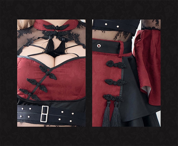 【レッドは予約】ダマスクレースヴィランチャイナ《ハロウィンコスプレ8点セット》【Malymoon/マリームーン】【CS-25-10356】【CS-25-10357】