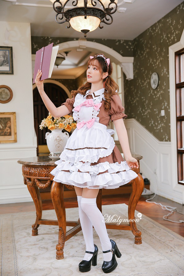 【取り寄せ】【レビュー投稿で白ニーハイプレゼント】完全受注オーダー高級メイド服《かわいいコスプレ3点セット》【odr8140】