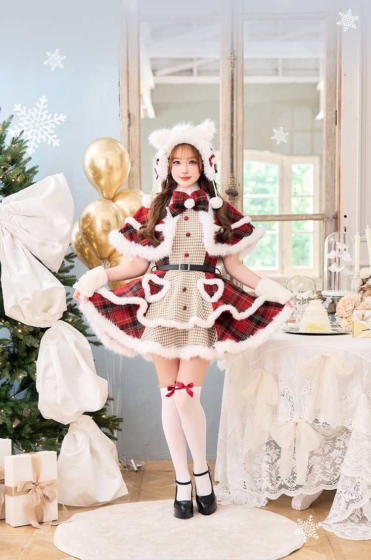 【予約-12月中旬頃より順次発送予定】ノエルクラシック千鳥キャットサンタ《クリスマスコスプレ9点セット》【Malymoon/マリームーン】【CS25058】