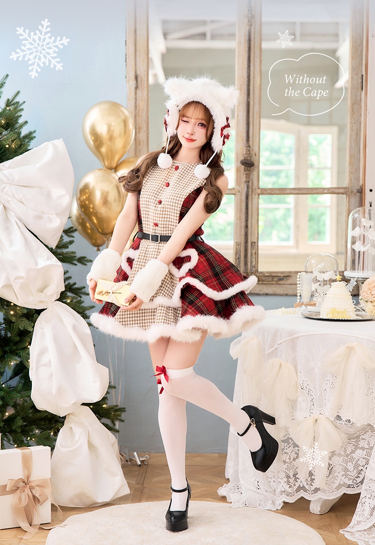 【予約-12月中旬頃より順次発送予定】ノエルクラシック千鳥キャットサンタ《クリスマスコスプレ9点セット》【Malymoon/マリームーン】【CS25058】