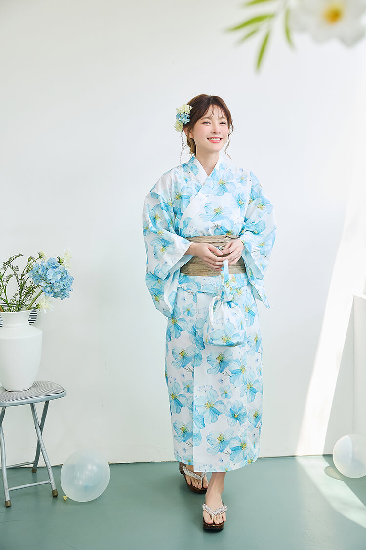 【即日発送】水彩ブルーム2way浴衣《浴衣4点セット》【Malymoon/マリームーン】【YK2610329】