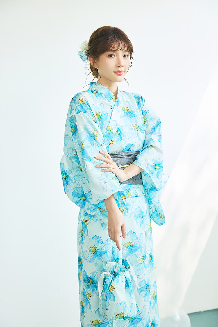【即日発送】水彩ブルーム2way浴衣《浴衣4点セット》【Malymoon/マリームーン】【YK2610329】