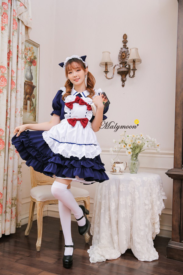 【取り寄せ】【レビュー投稿で白ニーハイプレゼント】完全受注オーダー高級メイド服《かわいいコスプレ3点セット》【odr8141】