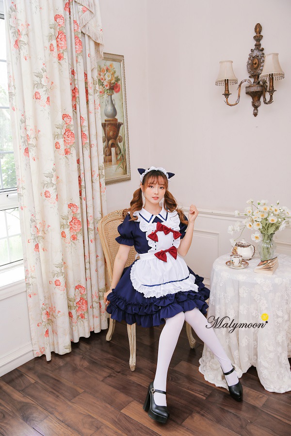【取り寄せ】【レビュー投稿で白ニーハイプレゼント】完全受注オーダー高級メイド服《かわいいコスプレ3点セット》【odr8141】