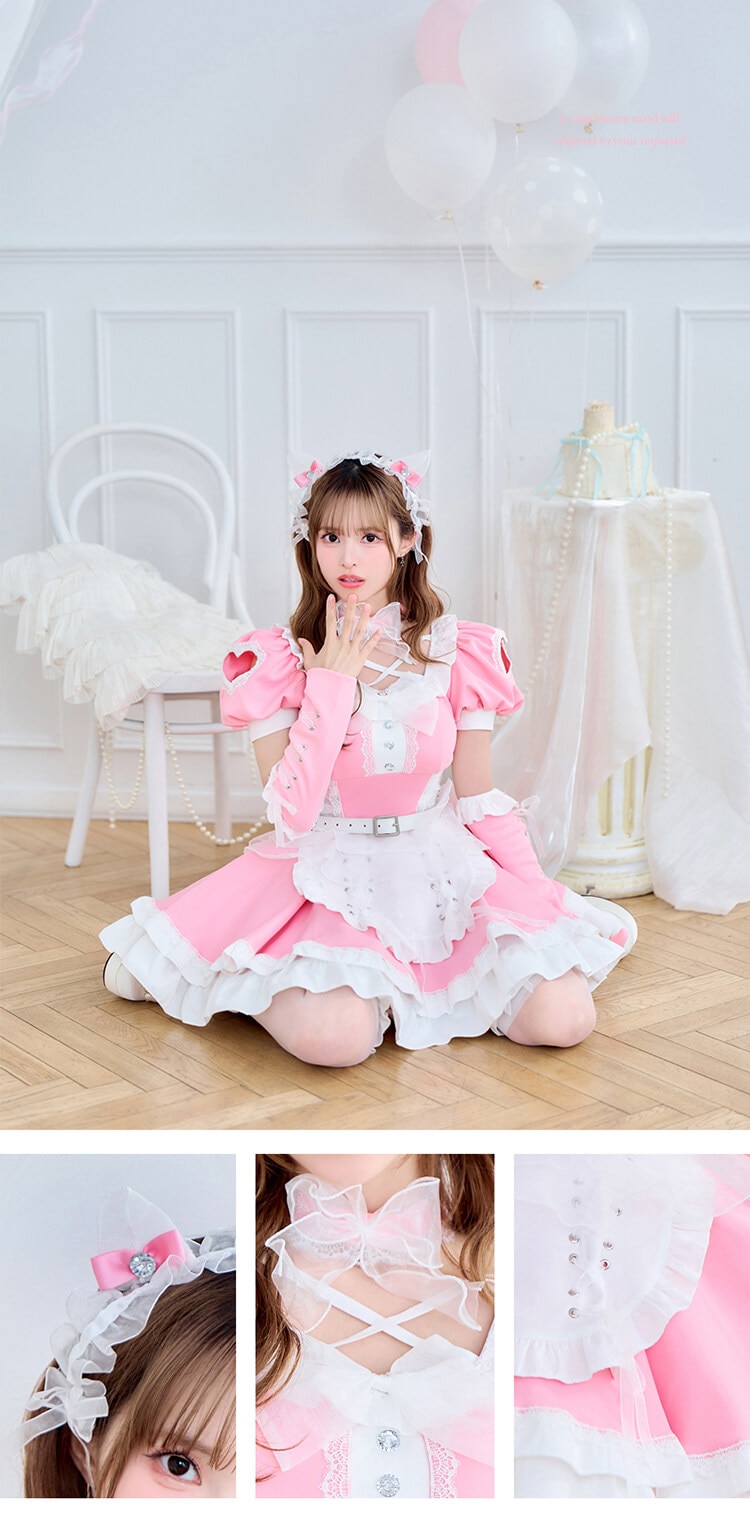 【ブラックSMは予約】【藤咲凪着用】ティンクヴェールキャットメイド《オリジナルコスプレ11点セット》【Malymoon/マリームーン】【CS25132】