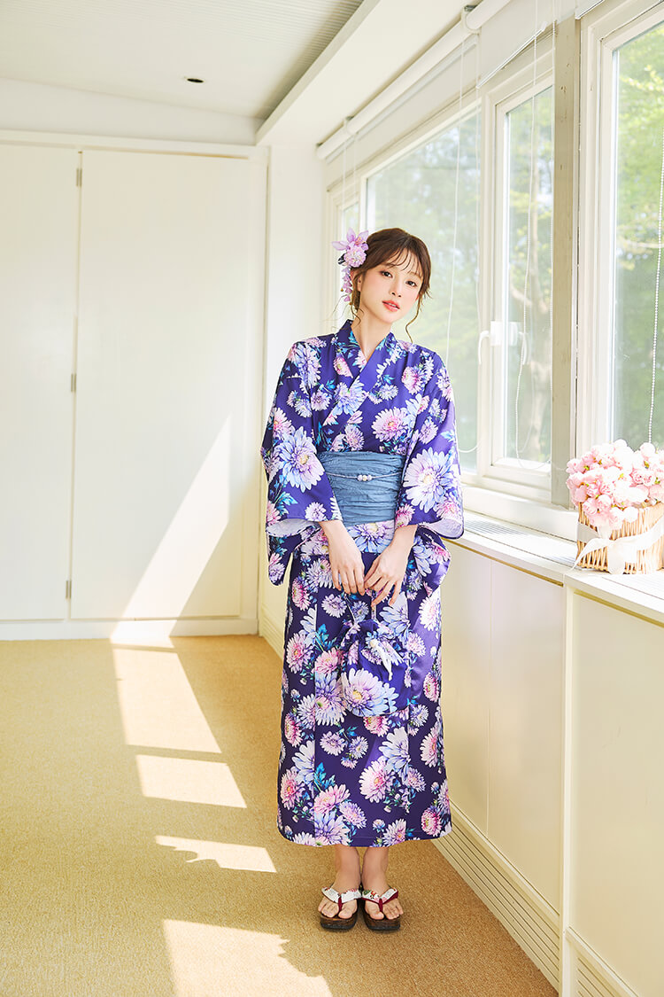 【即日発送】藤色ロマン淡華2way浴衣《浴衣4点セット》【Malymoon/マリームーン】【YK2610330】