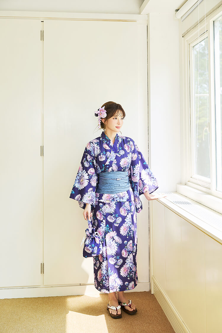 【即日発送】藤色ロマン淡華2way浴衣《浴衣4点セット》【Malymoon/マリームーン】【YK2610330】