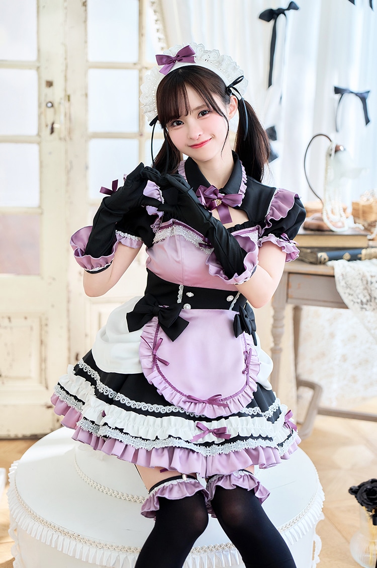 【予約-9月上旬頃より順次発送予定】【藤咲凪着用】夜パフェホイップメイド《ハロウィンコスプレ9点セット》【Malymoon/マリームーン】【CS25033】