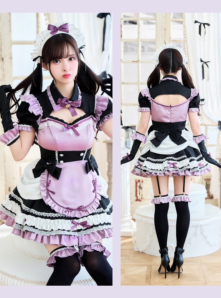 【予約-9月上旬頃より順次発送予定】【藤咲凪着用】夜パフェホイップメイド《ハロウィンコスプレ9点セット》【Malymoon/マリームーン】【CS25033】