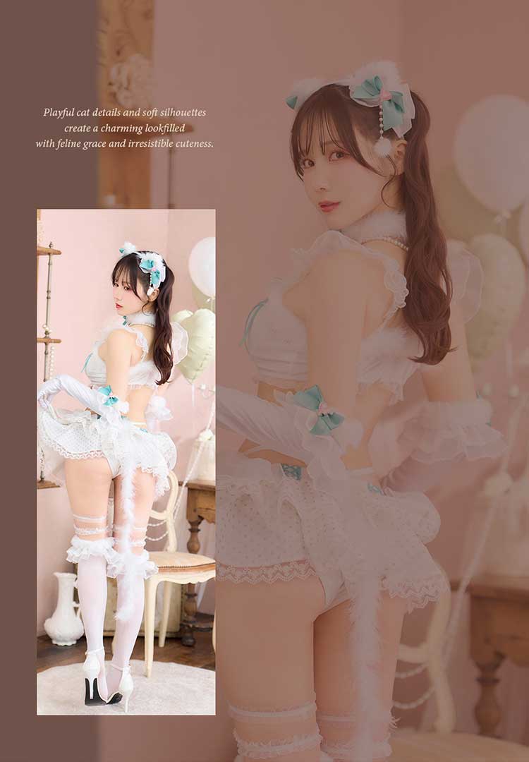 【予約-2月下旬頃より順次発送予定】フローラチュチュランジェリーキャット《オリジナルコスランジェリー11点セット》【Malymoon/マリームーン】【CS25215】