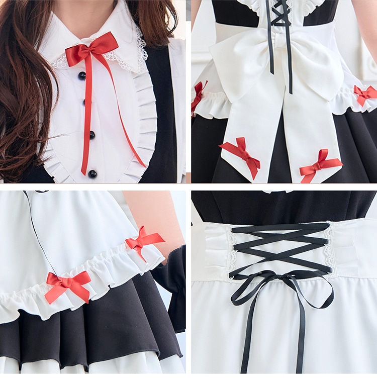 訳あり※】レッドリュバンフレンチメイド《オリジナルコスプレ9点セット