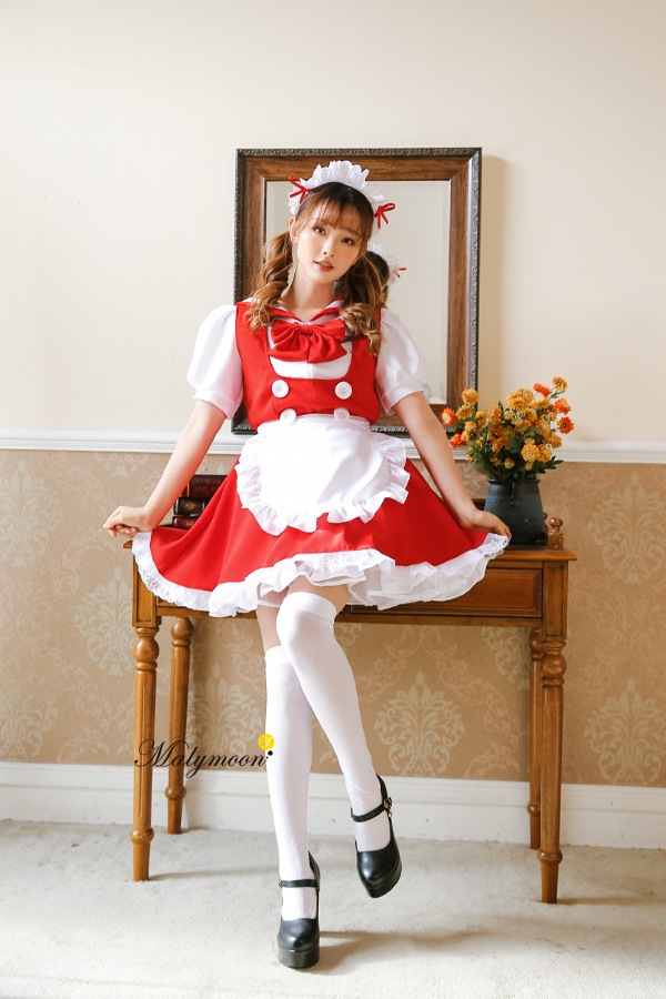 【取り寄せ】【レビュー投稿で白ニーハイプレゼント】完全受注オーダー高級メイド服《かわいいコスプレ3点セット》【odr8130】