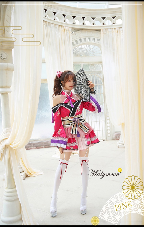 【即日発送】花魁(おいらん)2カラー《ハロウィンコスプレ9点セット》【Malymoon/マリームーン】【s8872】