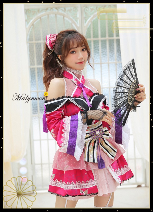 即日発送】花魁(おいらん)2カラー《ハロウィンコスプレ9点セット