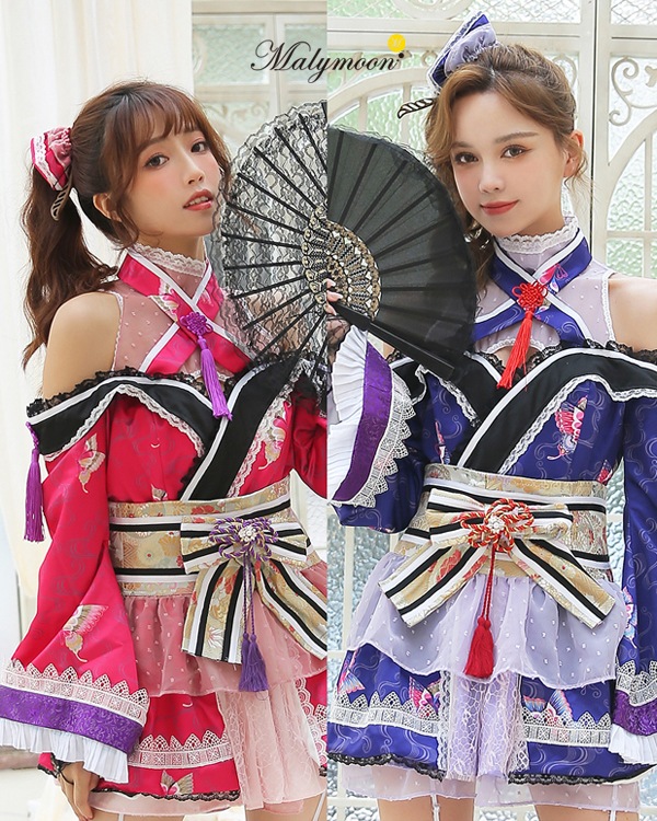 【即日発送】花魁(おいらん)2カラー《ハロウィンコスプレ9点セット》【Malymoon/マリームーン】【s8872】