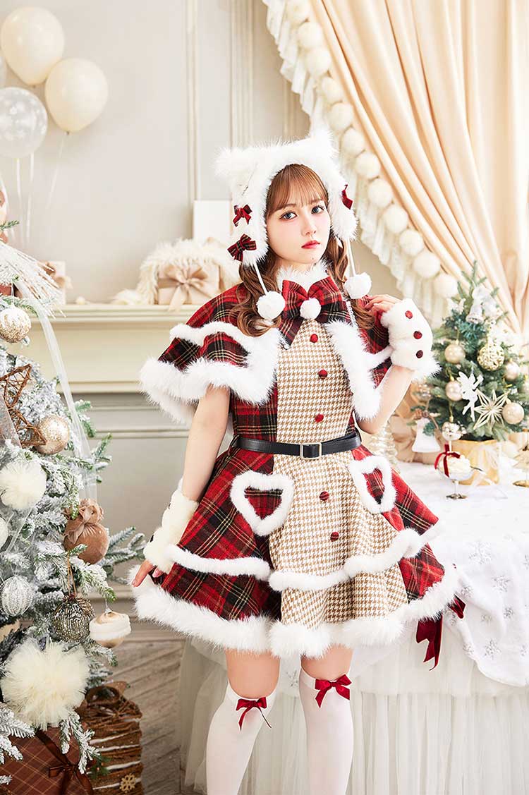 【MLサイズは予約】【佐藤ノア着用】ノエルクラシック千鳥キャットサンタ《クリスマスコスプレ9点セット》【Malymoon/マリームーン】【CS25058-3】