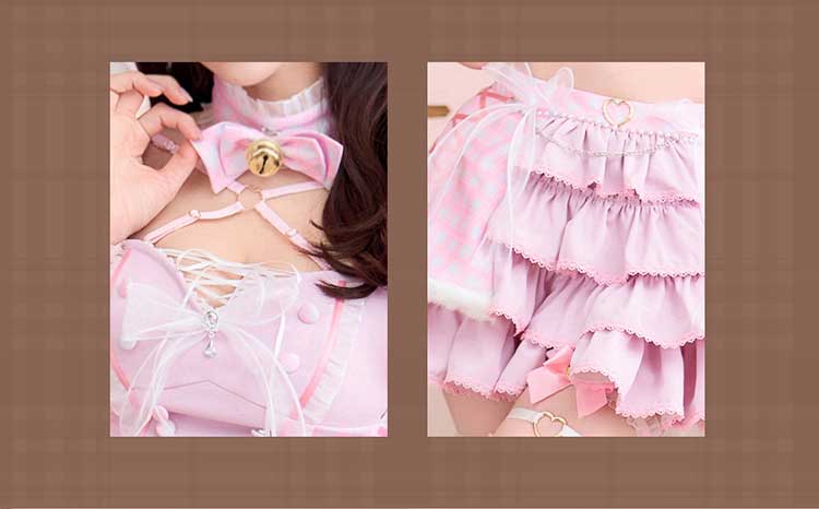 【予約-2月中旬頃より順次発送予定】トゥインクルリボンファーキャットメイド《オリジナルコスプレ11点セット》【Malymoon/マリームーン】【CS25216】