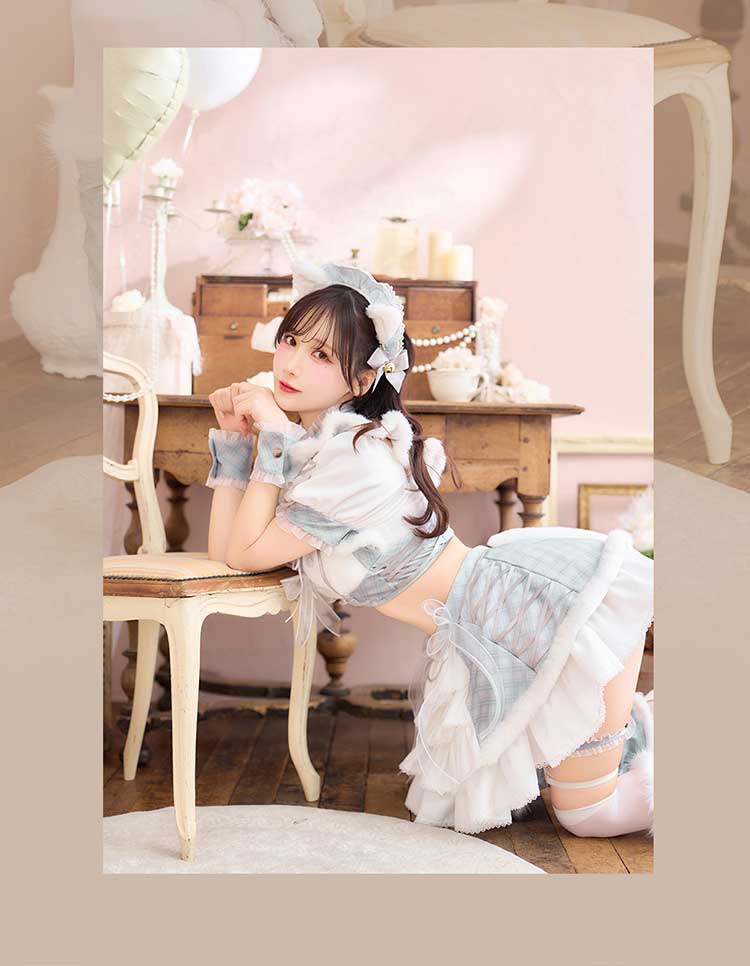 【予約-2月中旬頃より順次発送予定】トゥインクルリボンファーキャットメイド《オリジナルコスプレ11点セット》【Malymoon/マリームーン】【CS25216】