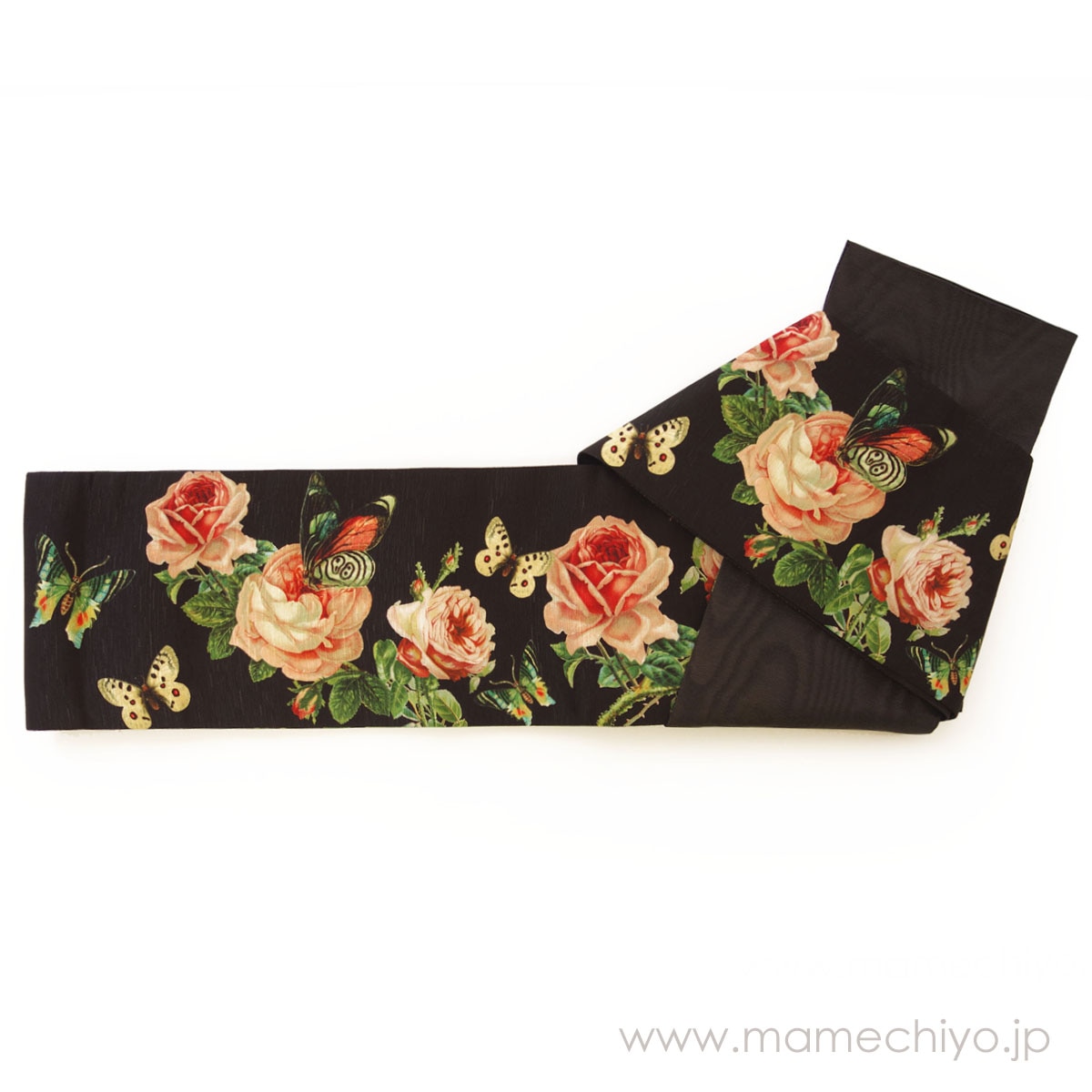 半巾帯 薔薇の香り（ジェットブラック）