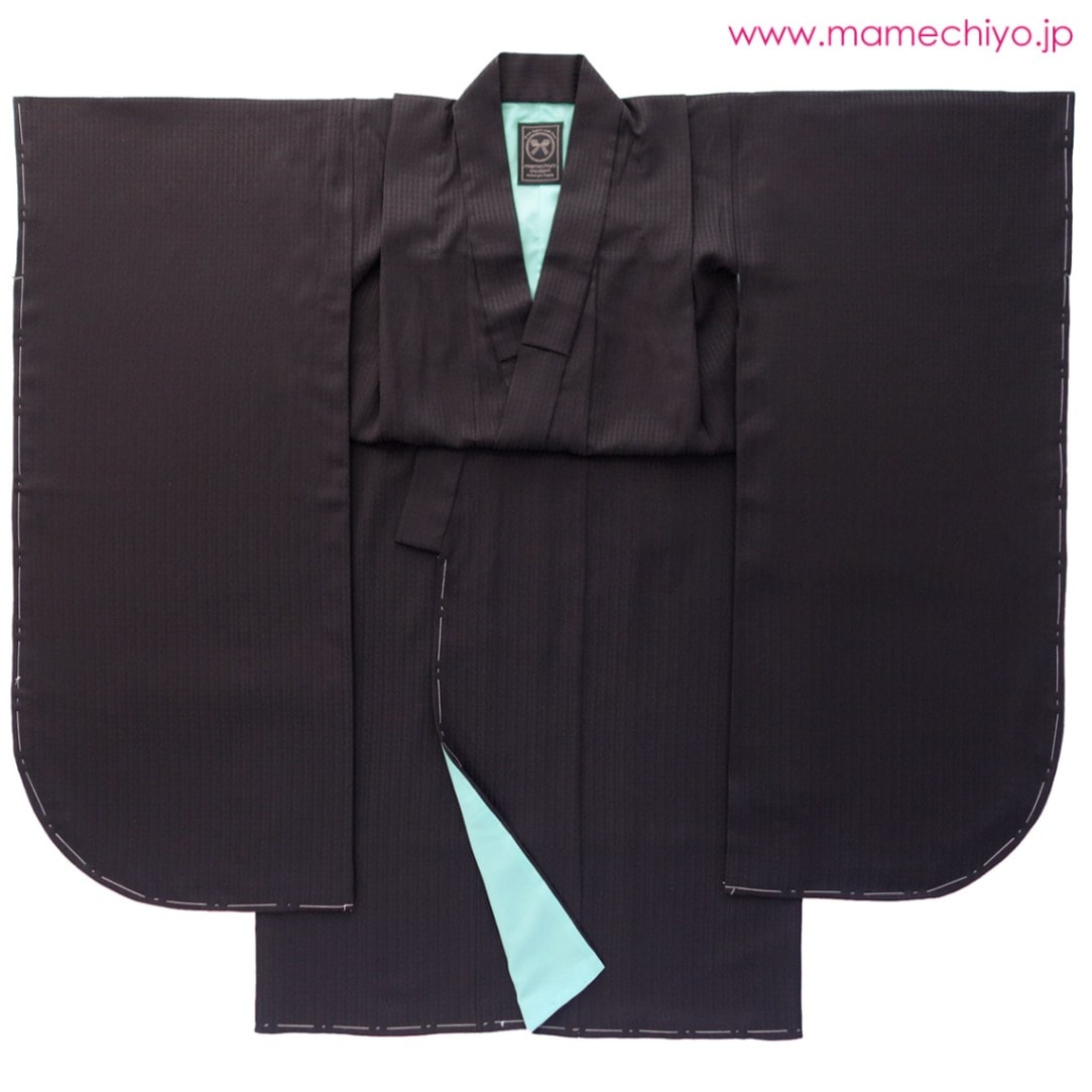 四つ身puzzleブラック（裏地水色）