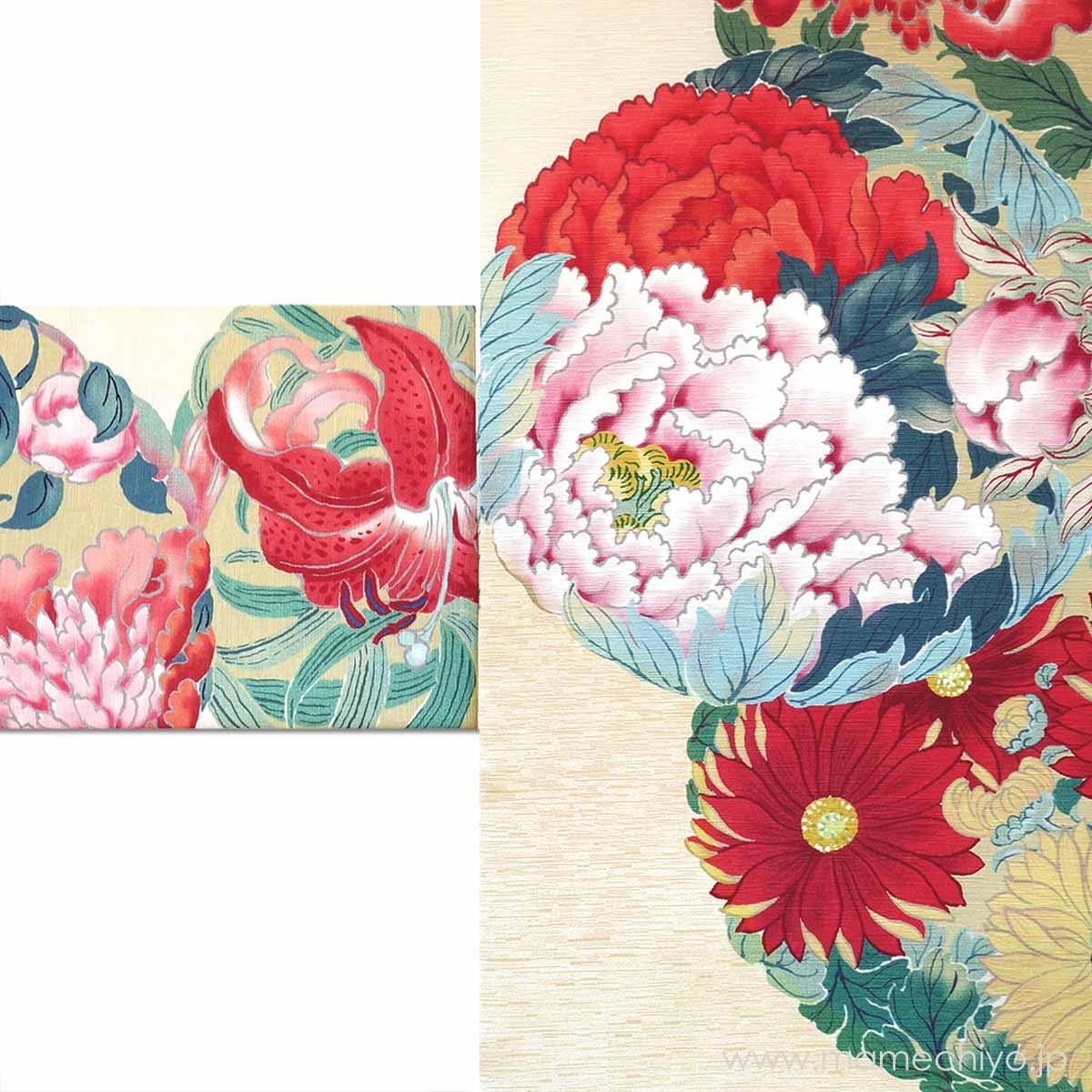 名古屋帯 花丸紋（生成り）