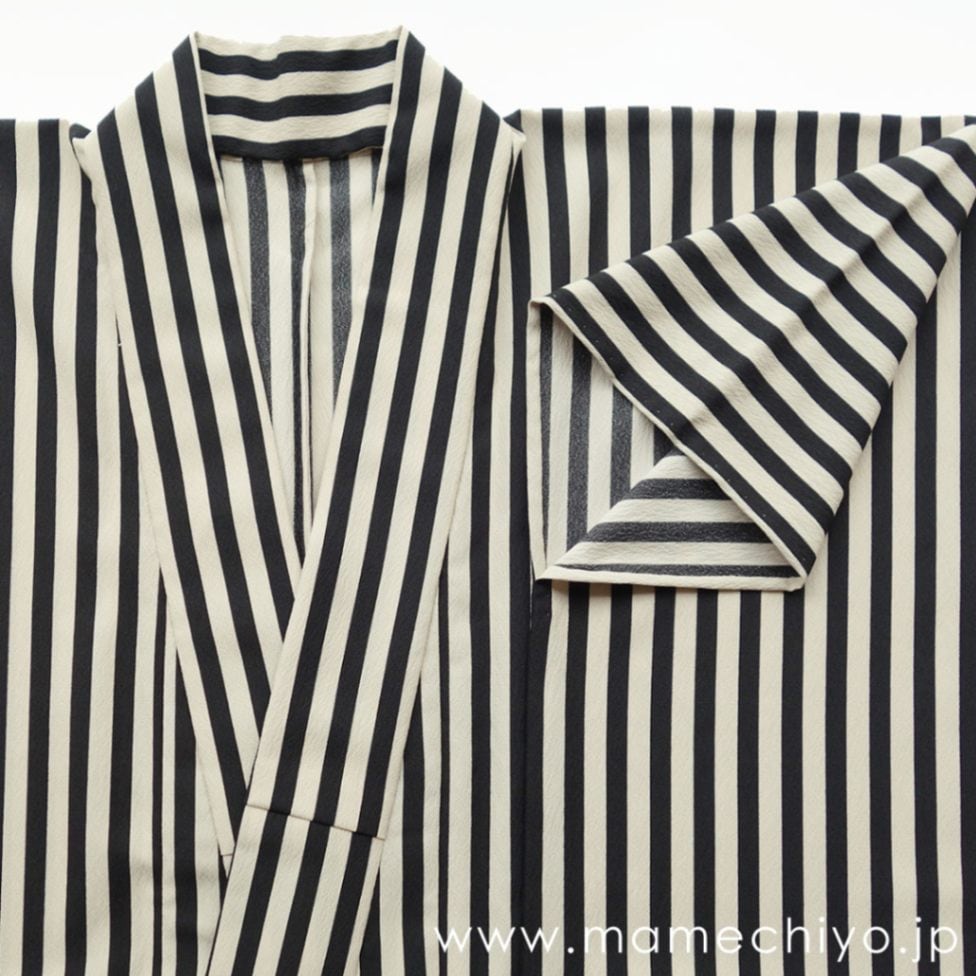豆千代モダン　キャンディストライプ　セサミ　袷　Sサイズ　小紋　洗える着物 豆千代モダン キャンディストライプ セサミ 袷 Sサイズ 小紋 洗える