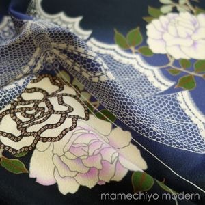 訪問着 ホワイト 地グラデーションの裾模様 受注会