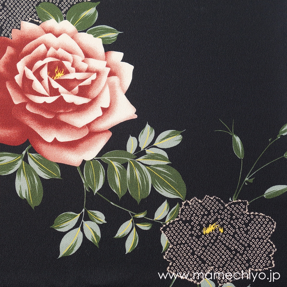 薔薇柄　羽尺反物 薔薇柄 羽尺反物