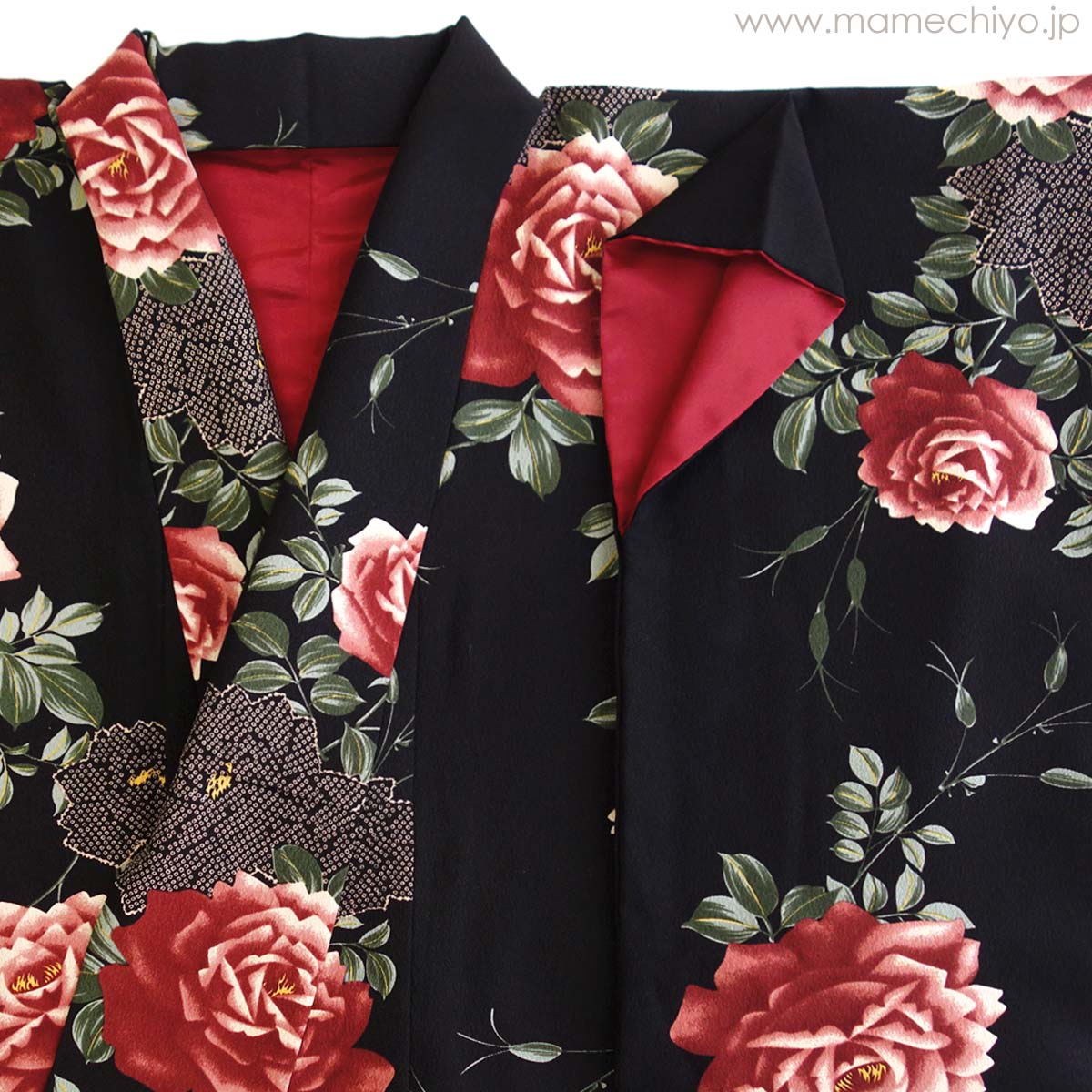 美品!!可愛い!! ミニ薔薇 アンティーク 二尺袖　 j128 美品!!可愛い!! ミニ薔薇 アンティーク 二尺袖 j128