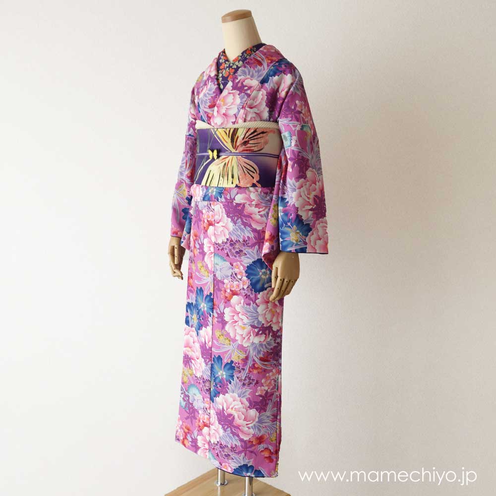 セット　名古屋帯横段幾何学＋名古屋帯蝶と幾何学＋単衣紬飛び交う鳥 セット 名古屋帯横段幾何学＋名古屋帯蝶と幾何学＋単