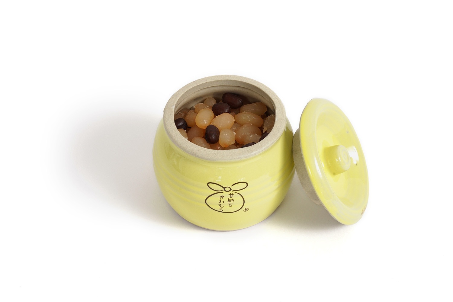 豆壺 (黄色)｜贈物 期間限定 美濃焼の壺に入った特別な甘納豆詰め合わせ