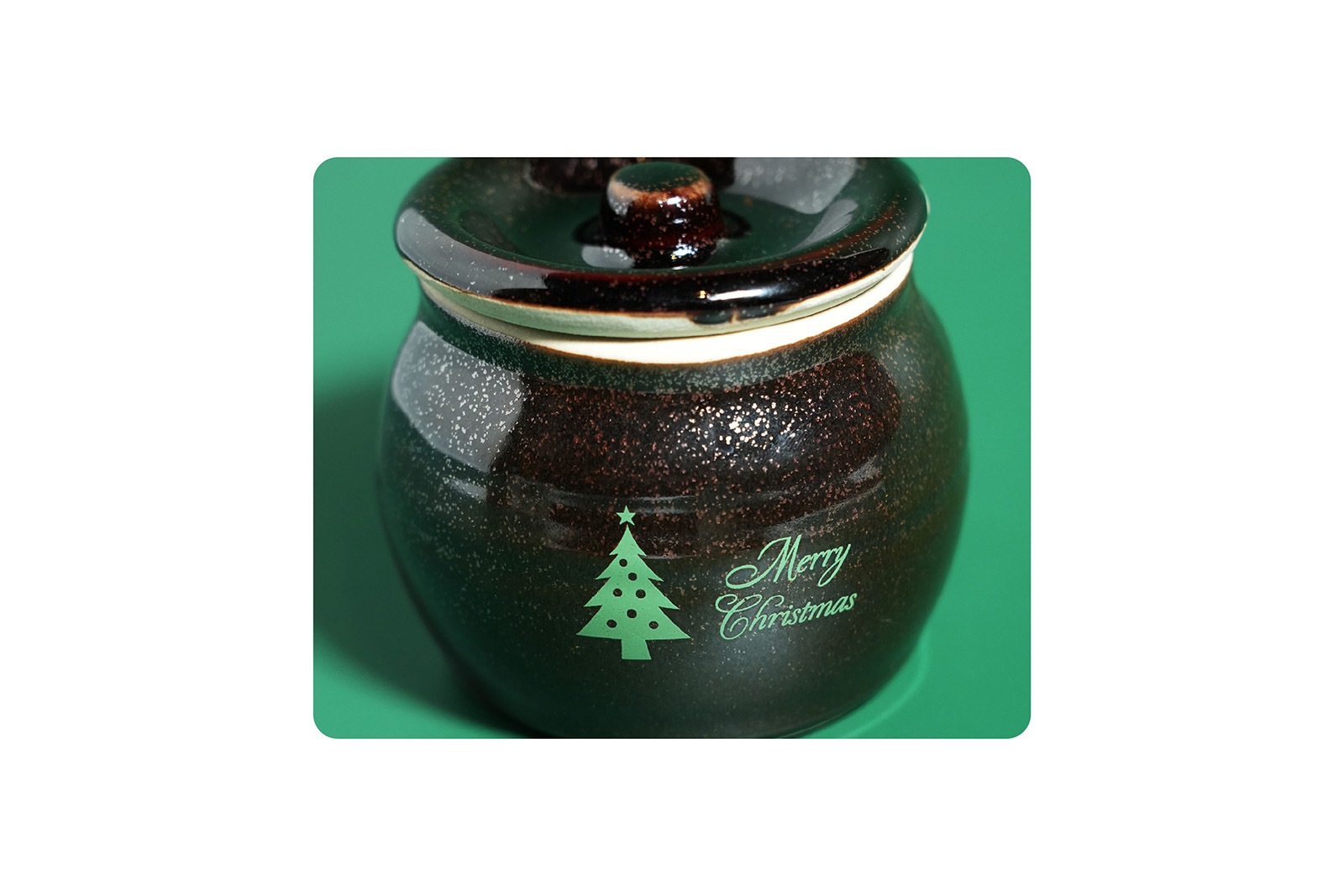 クリスマス限定 】プレミアム豆壺《黒》｜贈物 期間限定 美濃焼の壺に