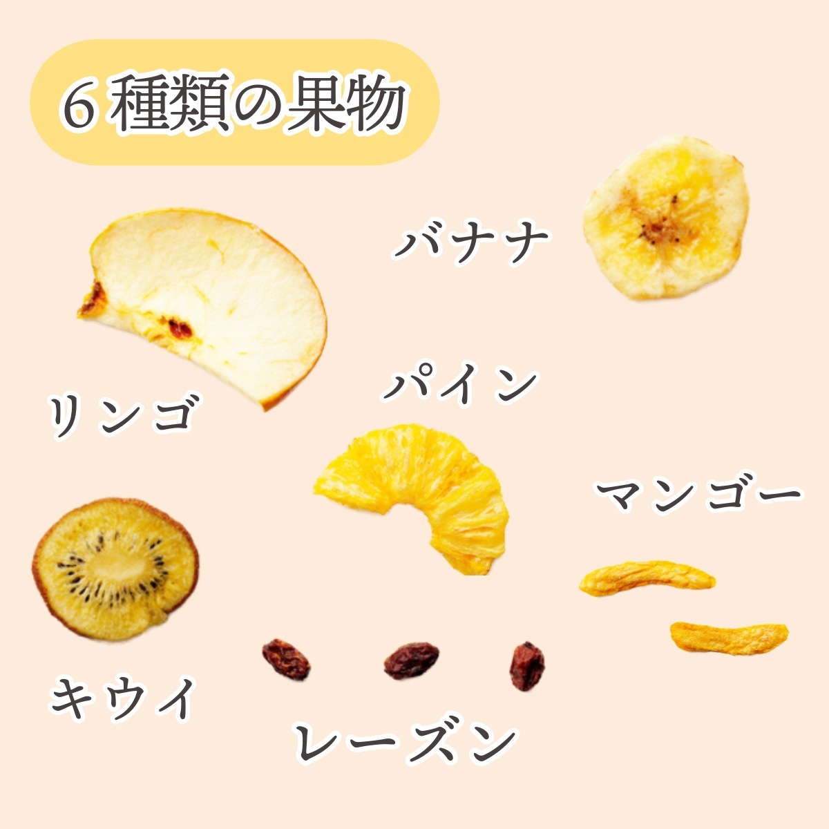 果物アラカルト｜6種の果物チップス詰合せ｜豆徳