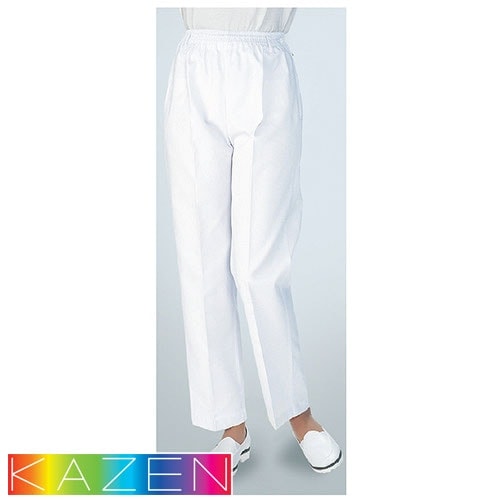 レディストレパン パンツ 810-40 KAZEN カゼン 白衣ズボン 白パンツ 白ズボン ナースウェア 女性用 ストレート ウエストゴム ポケット 医療用 看護師 スラックス 総ゴム 大きいサイズ おしゃれ かわいい 可愛い