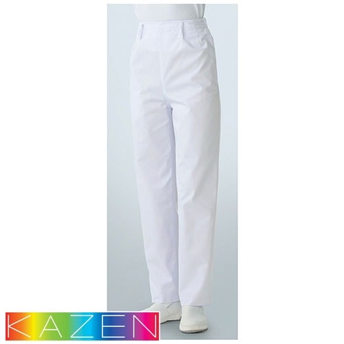 レディストレパン パンツ 820-40 KAZEN カゼン 白衣ズボン 白パンツ 白ズボン ナースウェア 女性用 ストレート ウエストゴム 前ファスナー 医療用 看護師 スラックス 総ゴム 大きいサイズ おしゃれ かわいい 可愛い