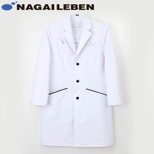 シングルドクターコート 長袖 SD-3350 ナガイレーベン 白衣 メンズ 男性用 医者 看護師 ナース 薬剤師 病院 エステ 整骨院 医療用 制服 ユニフォーム 名入れ おしゃれ かっこいい 動きやすい おすすめ