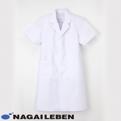 シングル診察衣 ドクターコート 半袖 EP-112 ナガイレーベン 白衣 メンズ 男性用 医者 看護師 ナース 病院 エステ 整骨院 医療用 制服 ユニフォーム 涼しい 夏 おしゃれ かっこいい 動きやすい おすすめ