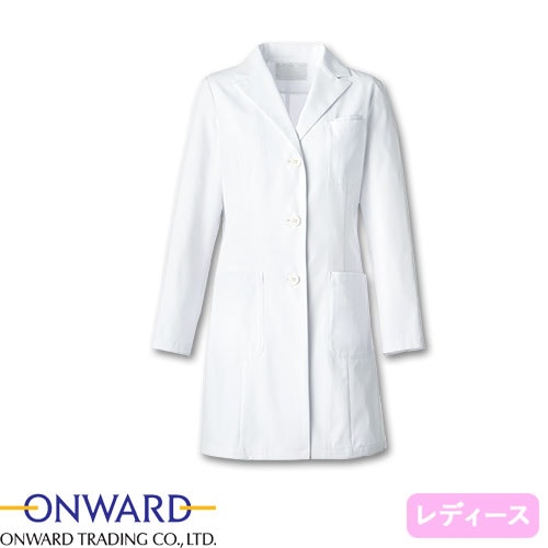 ドクターコート 白衣 診察衣 レディース 女性用 CO-6008 オンワード ONWARD ラフィーリア 医師 薬剤師 医療 制服 ユニフォーム 病院 ショート丈 短め 名入れ おしゃれ かわいい 可愛い 動きやすい シンプル おすすめ 人気