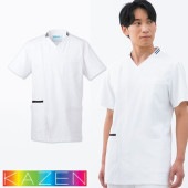 メンズスクラブ 白衣 医療 037 カゼン KAZEN 男性用 半袖 医者 看護師