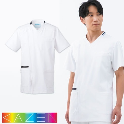 メンズスクラブ 白衣 医療 037 カゼン KAZEN 男性用 半袖 医者 看護師
