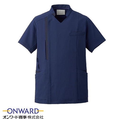 サイドファスナースクラブ 白衣 医療 HS-8060 オンワード ONWARD ラフィーリア メンズ 男性用 半袖 医者 看護師 ナース 研修医 医療 人気 制服 ユニフォーム ストレッチ 病院 小児科 介護 訪問看護 かっこいい おしゃれ 動きやすい