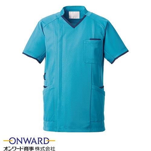 サイドファスナースクラブ 白衣 医療 HS-8067 オンワード ONWARD ラフィーリア メンズ 男性用 半袖 医者 看護師 ナース ナース服 研修医 医療 人気 制服 ユニフォーム 接触冷感 病院 小児科 動物病院 介護 かっこいい おしゃれ 動きやすい