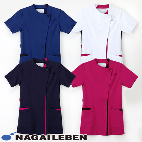女子スクラブ 白衣 半袖 RF-5157 LX-4157 レディース 女性用 ナガイ